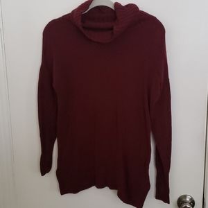 Burgundy long sleeve turtle neck